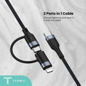 2 in 1 65W Type C to Type C + PD Lightning Charging Cable - Image 3